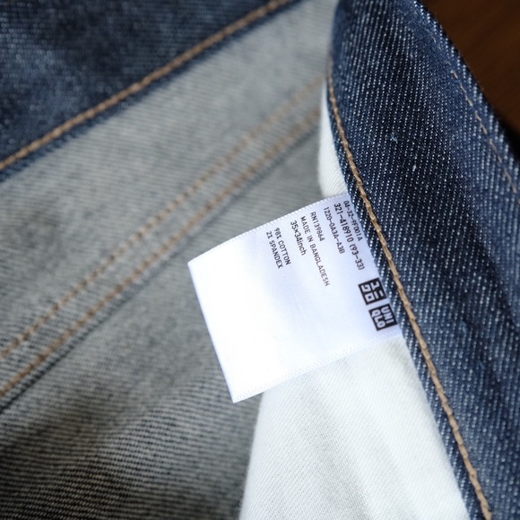 Uniqlo Jeans Men's Slim Straight Dark Wash Denim Cotton Spandex Size 35x28 - Picture 6 of 12